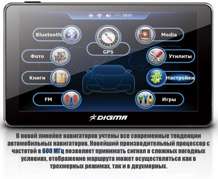 GPS навигатор Digma DS